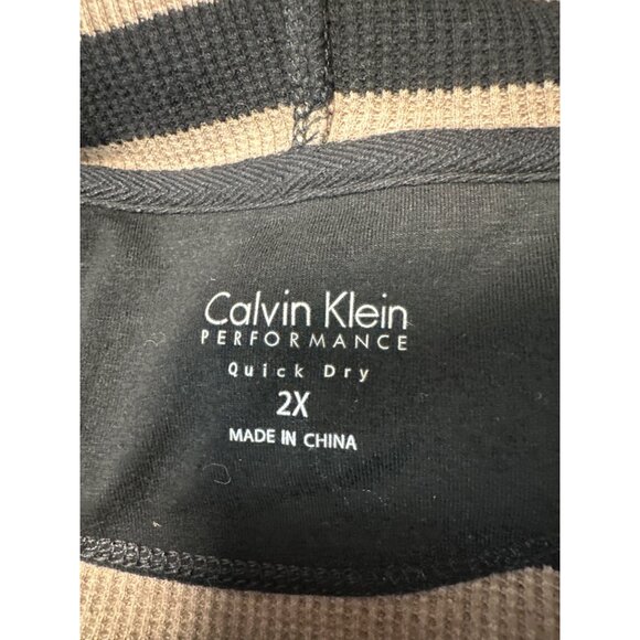 Calvin Klein Striped Hooded Button Closure Long Sleeves Cardigan Size 2X - Picture 7 of 10